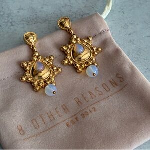 8 Other Reasons Libra Earrings Gold & Opalite Drop NWT